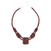 Jay King Strawberry Quartzite Sterling Silver Necklace Pink Nigeria .925